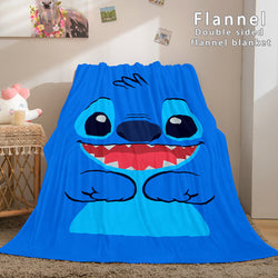 Lilo and Stitch Ohana Flannel Blanket Warm Cozy Throw Bed Blanket (Online Order Only)