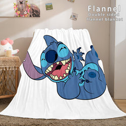 Lilo and Stitch Ohana Flannel Blanket Warm Cozy Throw Bed Blanket (Online Order Only)