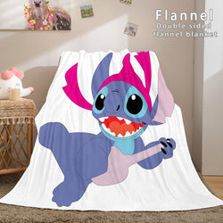 Lilo and Stitch Ohana Flannel Blanket Warm Cozy Throw Bed Blanket (Online Order Only)