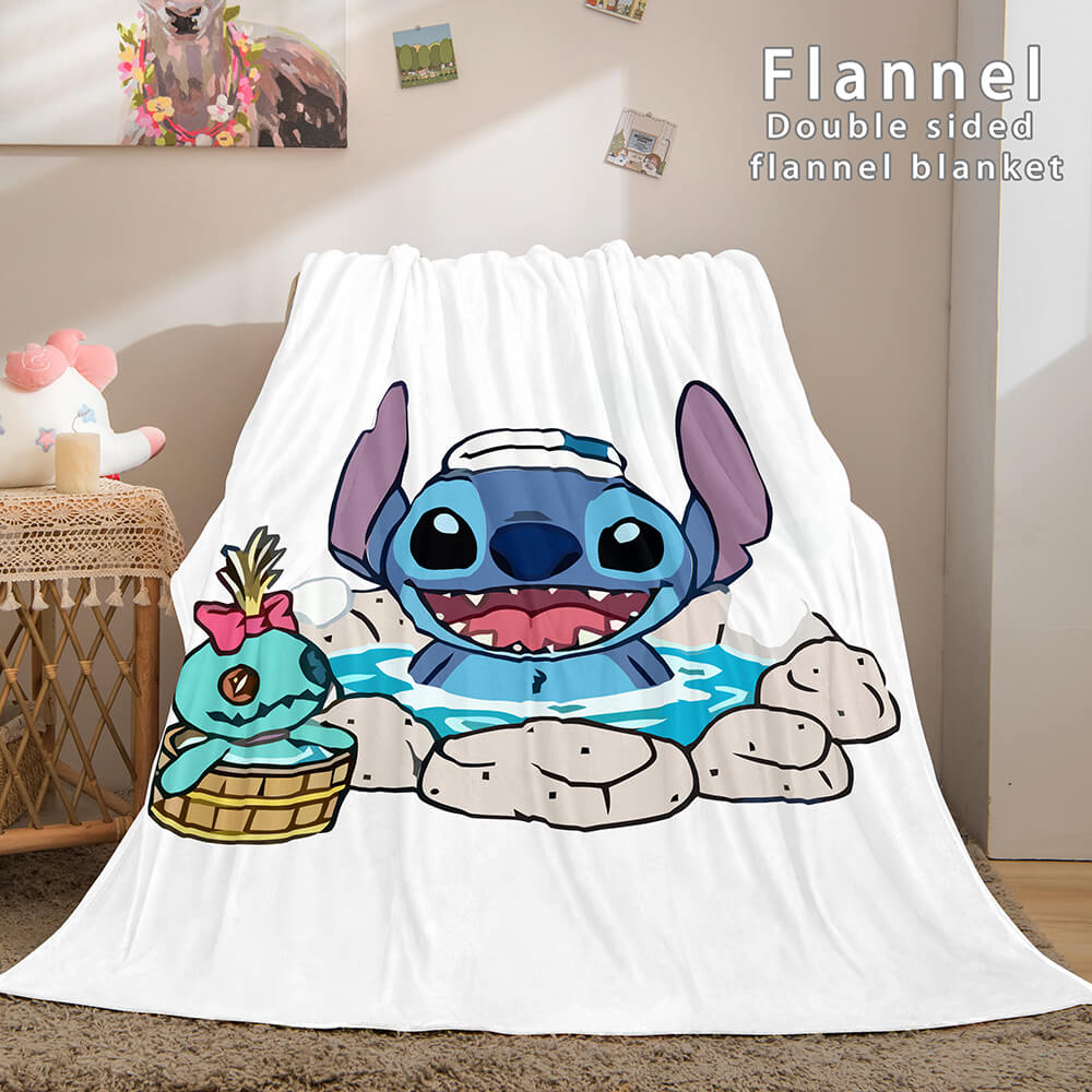 Lilo and Stitch Ohana Flannel Blanket Warm Cozy Throw Bed Blanket (Online Order Only)