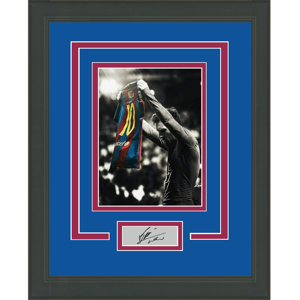 Framed Lionel Messi Facsimile Laser Engraved Signature Auto Barcelona 11x14 Soccer Futbol Photo (ONLINE ORDER ONLY)