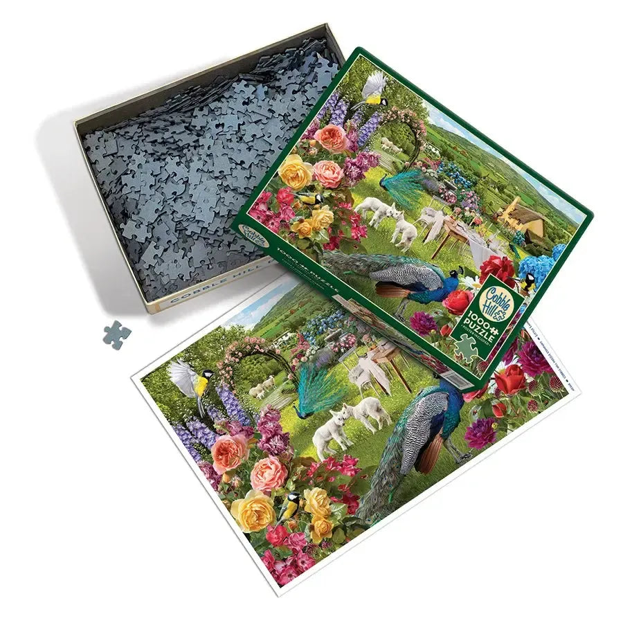 Little Lambs Rose Garden 1000 Piece Jigsaw Puzzle Cobble Hill (ONLINE ORDER ONLY)