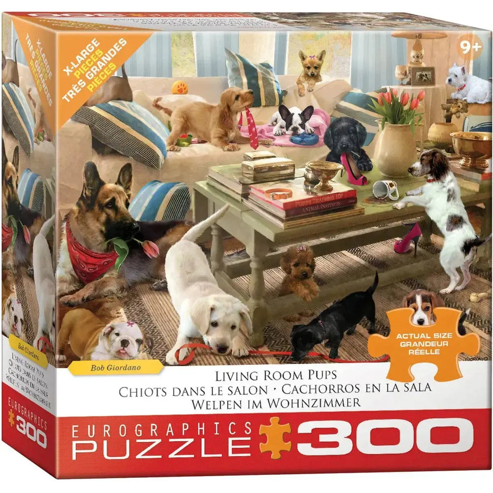 Living Room Pups 300 Piece Jigsaw Puzzle Eurographics (ONLINE ORDER ONLY)