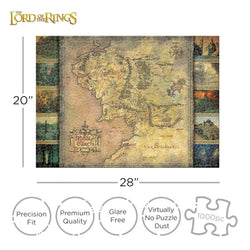 Lord of the Rings Map 1000 Piece Jigsaw Puzzle Aquarius (ONLINE ORDER ONLY)