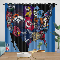 Los Angeles Chargers Curtains Blackout Window Drapes Room Decoration (Online Order Only)