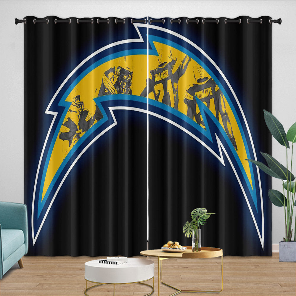 Los Angeles Chargers Curtains Blackout Window Drapes Room Decoration (Online Order Only)