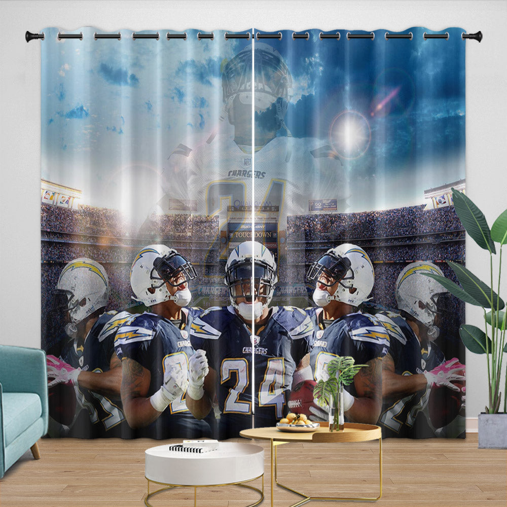 Los Angeles Chargers Curtains Blackout Window Drapes Room Decoration (Online Order Only)