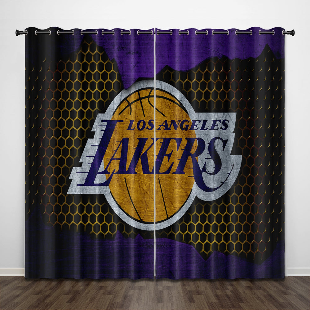 Los Angeles Lakers Curtains Pattern Blackout Window Drapes (Online Order Only)