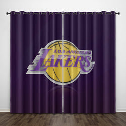 Los Angeles Lakers Curtains Pattern Blackout Window Drapes (Online Order Only)