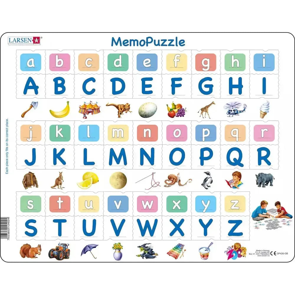 Lower & Upper Case Alphabet 52 Piece Tray Jigsaw Puzzle Larsen (ONLINE ORDER ONLY)