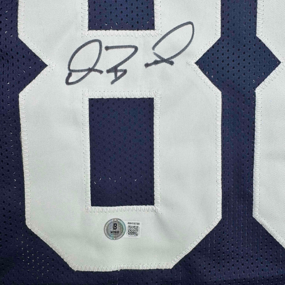 Autographed/Signed Dez Bryant Dallas Thanksgiving Day Football Jersey Beckett BAS COA