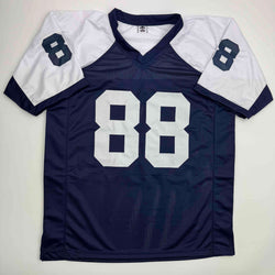 Autographed/Signed Dez Bryant Dallas Thanksgiving Day Football Jersey Beckett BAS COA