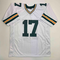 Autographed/Signed Davante Adams Green Bay White Football Jersey Beckett BAS COA