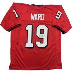 Autographed/Signed Hines Ward Georgia Red College Football Jersey Beckett BAS COA