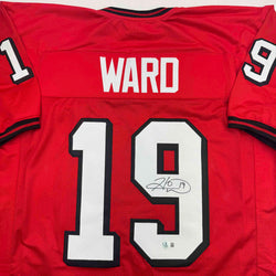 Autographed/Signed Hines Ward Georgia Red College Football Jersey Beckett BAS COA