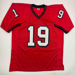 Autographed/Signed Hines Ward Georgia Red College Football Jersey Beckett BAS COA