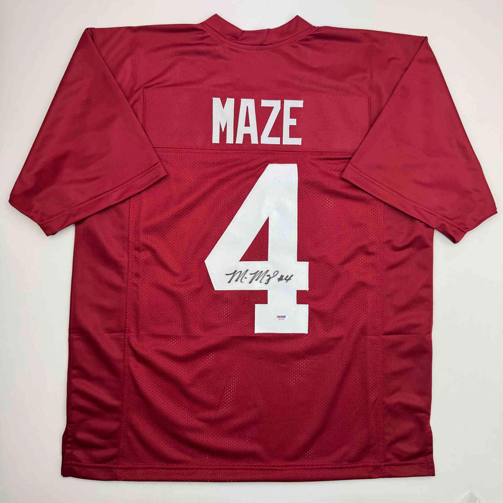 Autographed/Signed Marquis Maze Alabama Red College Football Jersey PSA COA
