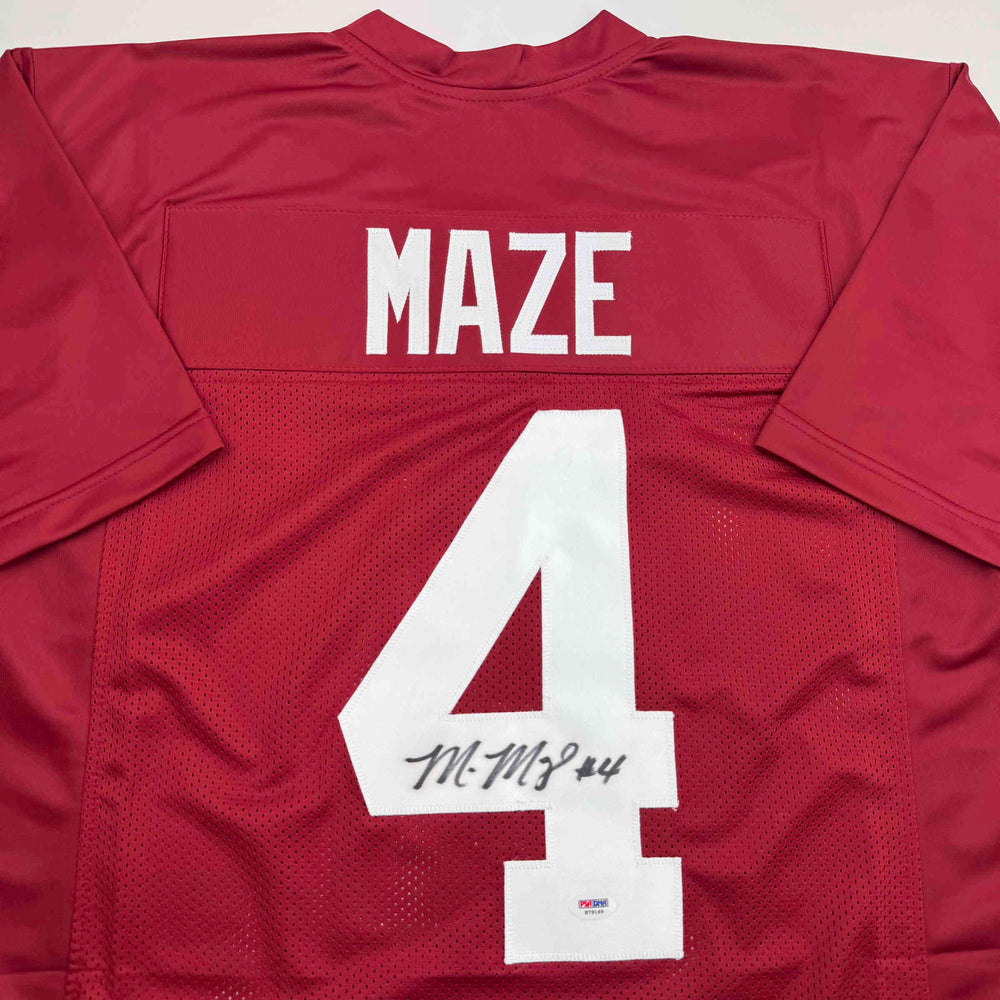 Autographed/Signed Marquis Maze Alabama Red College Football Jersey PSA COA