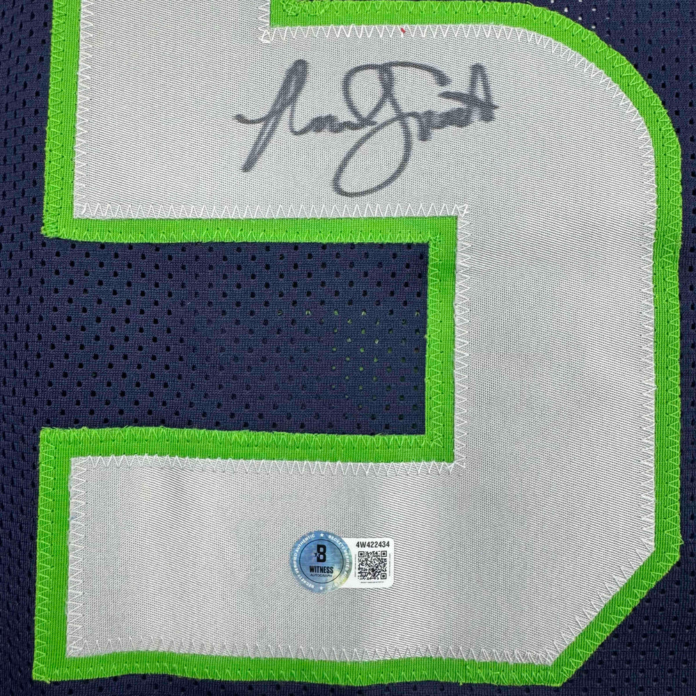 Autographed/Signed Malcolm Smith Seattle Blue Football Jersey Beckett BAS COA