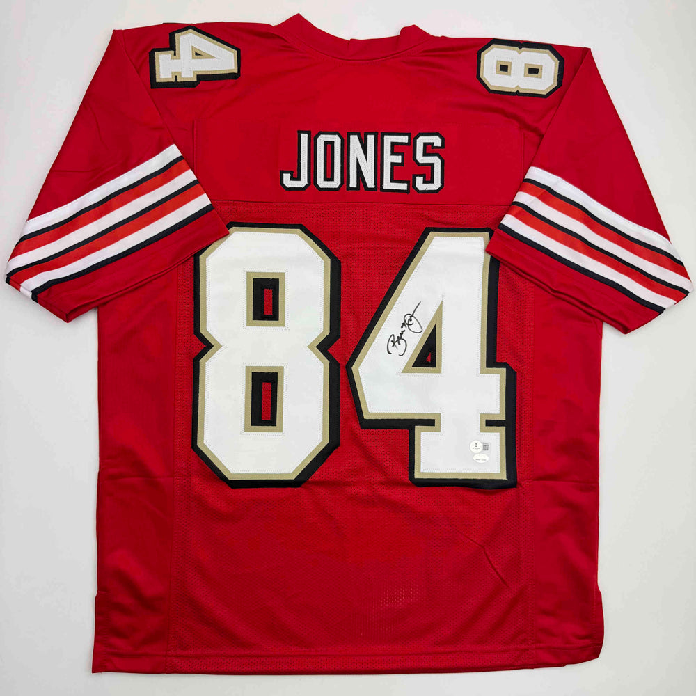Autographed/Signed Brent Jones San Francisco Red Alternate Football Jersey Beckett BAS COA
