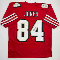 Autographed/Signed Brent Jones San Francisco Red Alternate Football Jersey Beckett BAS COA