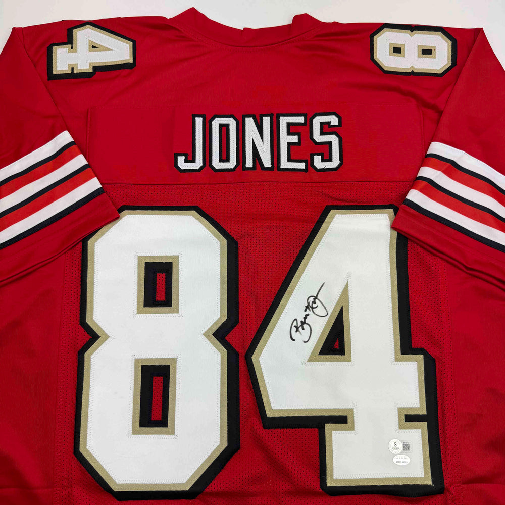 Autographed/Signed Brent Jones San Francisco Red Alternate Football Jersey Beckett BAS COA