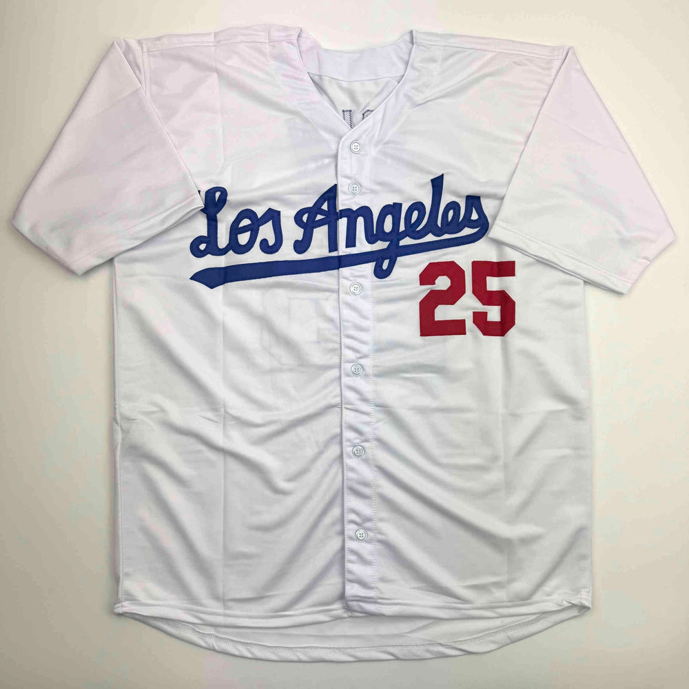 Autographed/Signed Tommy John Los Angeles White Baseball Jersey Beckett BAS COA