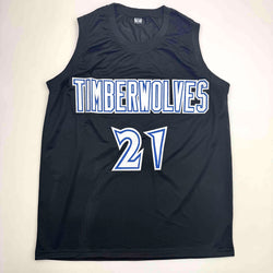 Autographed/Signed Kevin Garnett Minnesota Black Basketball Jersey Beckett BAS COA