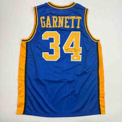 Autographed/Signed Kevin Garnett Blue Farragut High School Basketball Jersey Beckett BAS COA