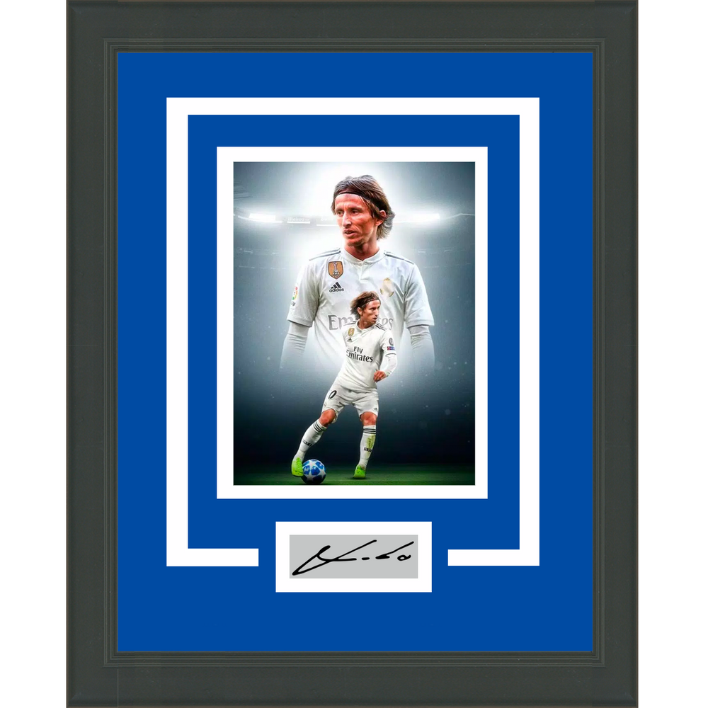 Framed Luka Modric Facsimile Laser Engraved Signature Auto Real Madrid 11x14 Soccer Futbol Photo #4 (ONLINE ORDER ONLY)