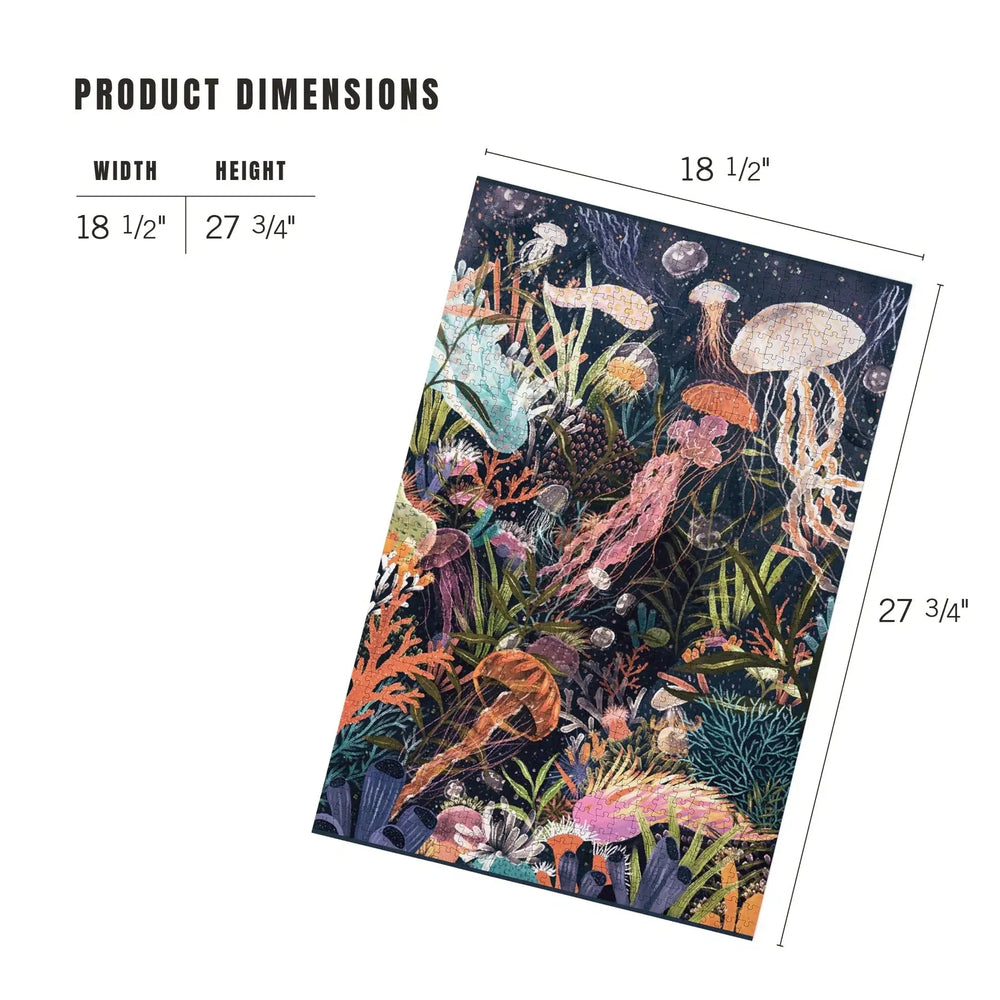 Luminescent World Jellyfish 1000 Piece Jigsaw Puzzle Lantern Press (ONLINE ORDER ONLY)