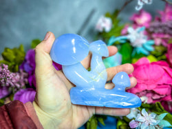 BEAUTIFUL blue chalcedony MUSHROOM sculpture (ONLINE ORDER ONLY)