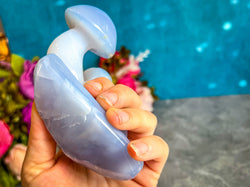 Beautiful 5" Blue Chalcedony MUSHROOM Sculpture (ONLINE ORDER ONLY)