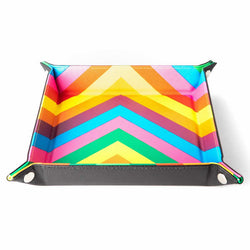 MET534 Rainbow Velvet Folding Dice Tray 10in x 10in Metallic Dice Games (ONLINE ORDER ONLY)