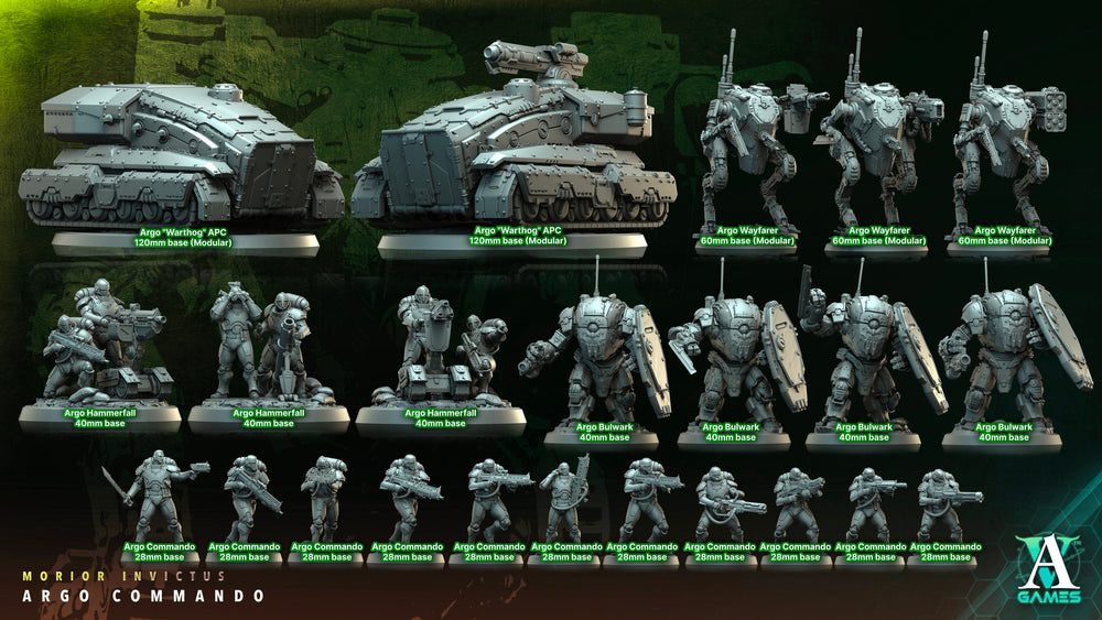 3D Printed Archvillain Games Argo Bulwark Morior Invictus Argo Commando 28 32mm D&D (Online Only)