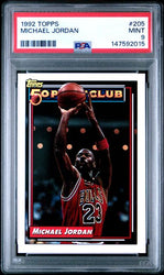 Graded 1992 Topps Michael Jordan #205 Basketball Card PSA 9 Mint