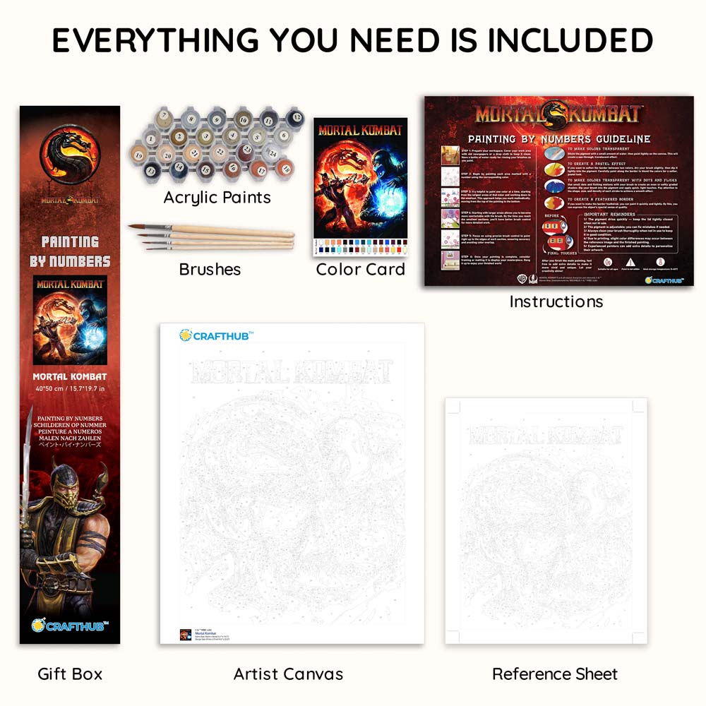 Mortal Kombat  - Paint By Numbers Kit (ONLINE ORDER ONLY)