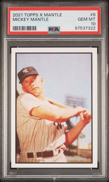 Graded 2021 Topps X Mantle Mickey Mantle #6 1953 Bowman Reprint Baseball Card PSA 10 Gem Mint (ONLINE ORDER ONLY)