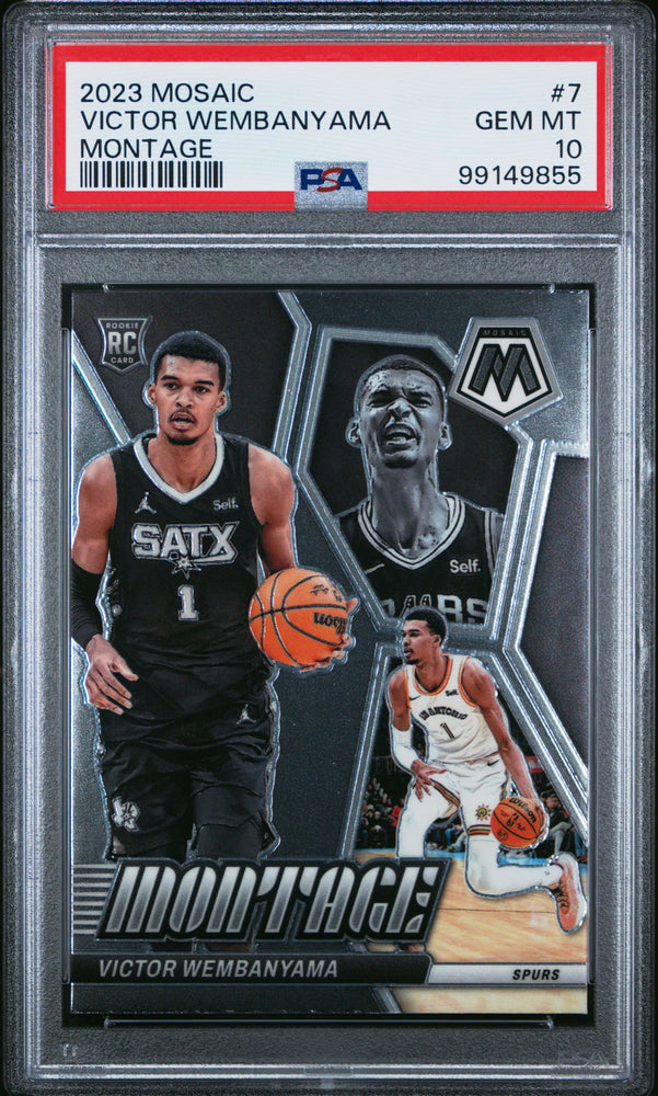 Graded 2023 Panini Mosaic Victor Wembanyama #7 Montage Rookie RC Basketball Card PSA 10 Gem Mint (ONLINE ORDER ONLY)