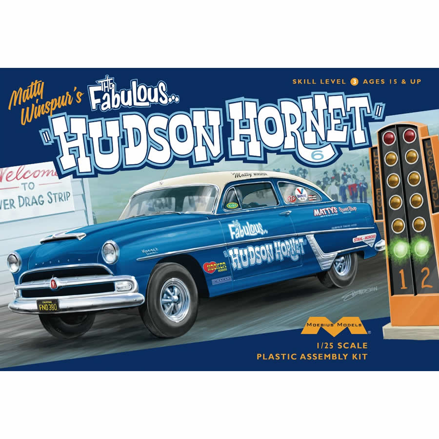 MOE1219 1954 Hudson Hornet Racer 1/25 Scale Plastic Model Kit Moebius (ONLINE ORDER ONLY)
