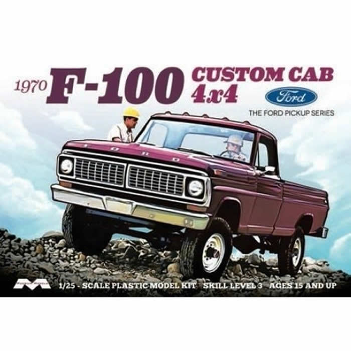 MOE1230 1970 Ford F100 4x4 Custom Cab Pick-Up 1/25 Scale Plastic Model Kit Moebius (ONLINE ORDER ONLY)