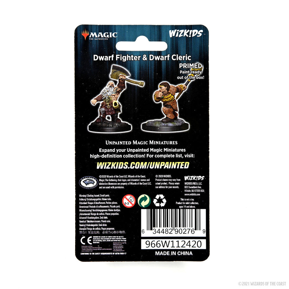 Magic: the Gathering - Unpainted Miniatures - Dwarf Fighter & Dwarf Cleric (ONLINE ORDER ONLY)