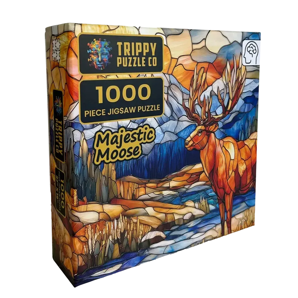 Majestic Moose 1000 Piece Jigsaw Puzzle Trippy (ONLINE ORDER ONLY)