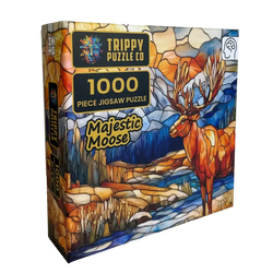 Majestic Moose 1000 Piece Jigsaw Puzzle Trippy (ONLINE ORDER ONLY)