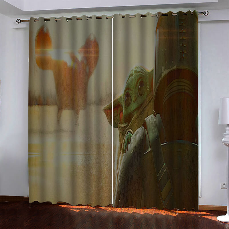 Mandalorian Baby Yoda Curtains Blackout Window Drapes (Online Order Only)