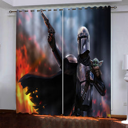 Mandalorian Baby Yoda Curtains Blackout Window Drapes (Online Order Only)