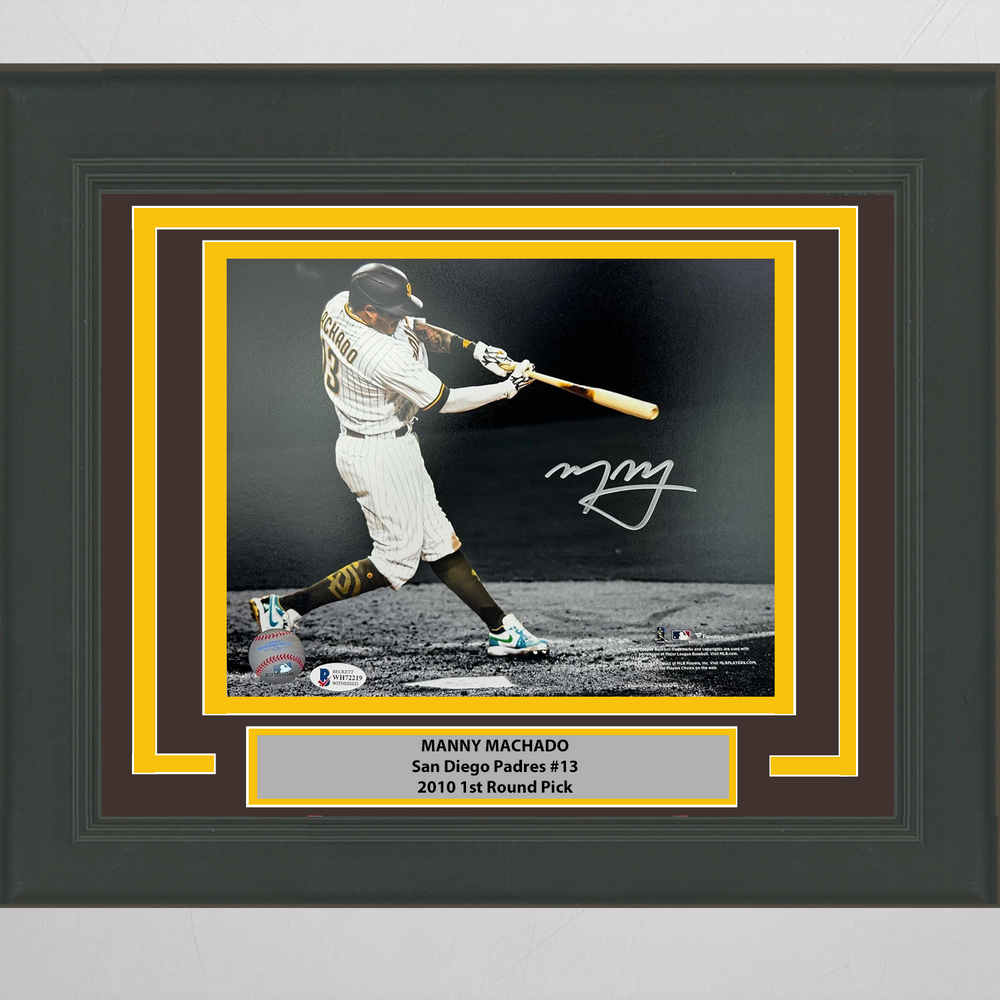 Framed Autographed/Signed Manny Machado San Diego Padres 8x10 Baseball Photo Beckett BAS COA