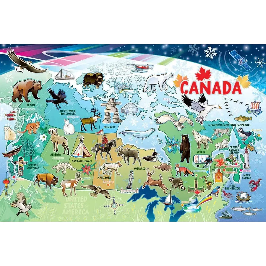 Map of Canada 35 Piece Floor Jigsaw Puzzle Cobble Hill (ONLINE ORDER ONLY)