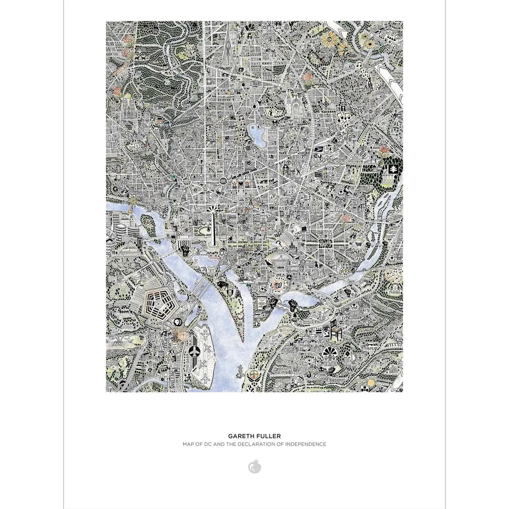 Map of DC & Declaration of Independence 1000 Piece Jigsaw Puzzle Pomegranate (ONLINE ORDER ONLY)