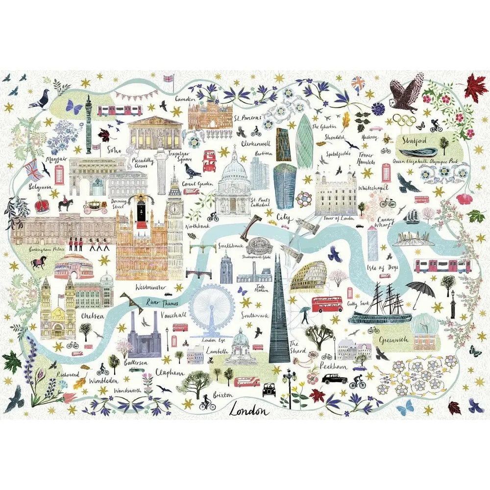 Map of London 1000 Piece Jigsaw Puzzle Gibsons (ONLINE ORDER ONLY)